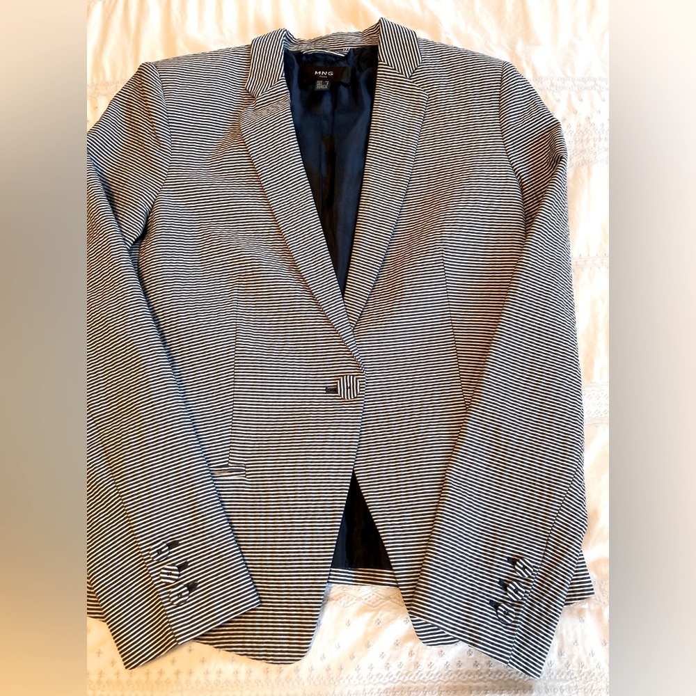 MNG by Mango, circa 2014. Corded Navy Cotton blend jacket- worn once! US size 8